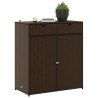 Armoire de rangement jardin marron 105x55x113 cm résine tressée 556571556571