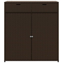 Armoire de rangement jardin marron 105x55x113 cm résine tressée 556571556571