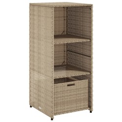 Armoire de rangement de jardin beige 50x55x115cm résine tressée 556572556572