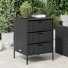 Armoire de rangement de jardin noir 55x59x80 cm résine tressée 556573556573
