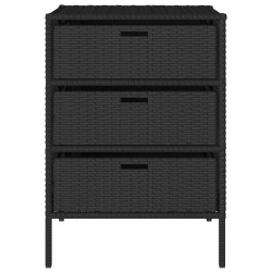 Armoire de rangement de jardin noir 55x59x80 cm résine tressée 556573556573
