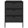 Armoire de rangement de jardin noir 55x59x80 cm résine tressée 556573556573