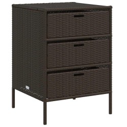Armoire de rangement de jardin marron 55x59x80cm résine tressée 556574556574