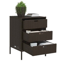 Armoire de rangement de jardin marron 55x59x80cm résine tressée 556574556574