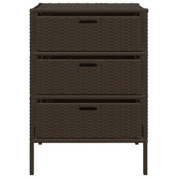 Armoire de rangement de jardin marron 55x59x80cm résine tressée 556574556574