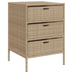 Armoire de rangement de jardin beige 55x59x80 cm résine tressée 556575556575
