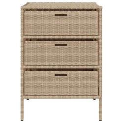Armoire de rangement de jardin beige 55x59x80 cm résine tressée 556575556575