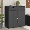 Armoire de rangement de jardin noir 105x55x113cm résine tressée 556576556576