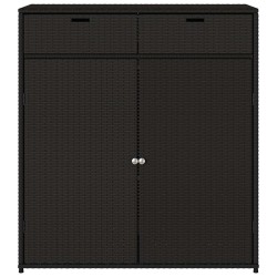 Armoire de rangement de jardin noir 105x55x113cm résine tressée 556576556576