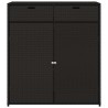 Armoire de rangement de jardin noir 105x55x113cm résine tressée 556576556576