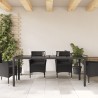 Table de jardin dessus en verre Noir 190x90x75cm Résine tressée 556578556578
