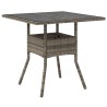 Table de jardin dessus en verre gris 80x80x75 cm résine tressée 556581556581