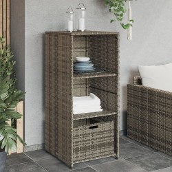 Armoire de rangement de jardin gris 50x55x115 cm résine tressée 556582556582
