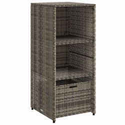 Armoire de rangement de jardin gris 50x55x115 cm résine tressée 556582556582