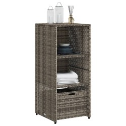 Armoire de rangement de jardin gris 50x55x115 cm résine tressée 556582556582