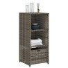 Armoire de rangement de jardin gris 50x55x115 cm résine tressée 556582556582