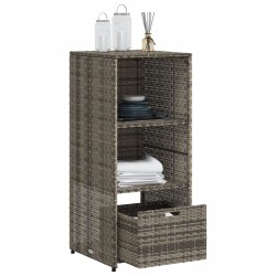 Armoire de rangement de jardin gris 50x55x115 cm résine tressée 556582556582