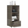 Armoire de rangement de jardin gris 50x55x115 cm résine tressée 556582556582