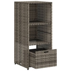 Armoire de rangement de jardin gris 50x55x115 cm résine tressée 556582556582