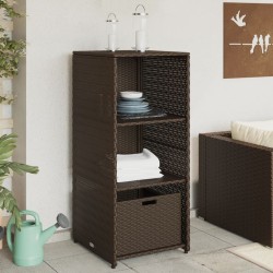 Armoire de rangement jardin marron 50x55x115 cm résine tressée 556583556583