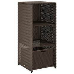 Armoire de rangement jardin marron 50x55x115 cm résine tressée 556583556583