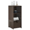 Armoire de rangement jardin marron 50x55x115 cm résine tressée 556583556583
