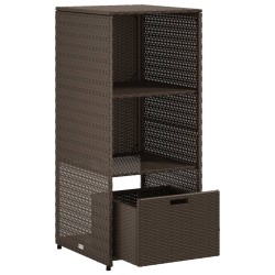 Armoire de rangement jardin marron 50x55x115 cm résine tressée 556583556583