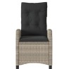 Chaise inclinable de jardin coussins gris clair résine tressée 556584556584