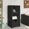 Armoire de rangement de jardin noir 50x55x115 cm résine tressée 556590556590