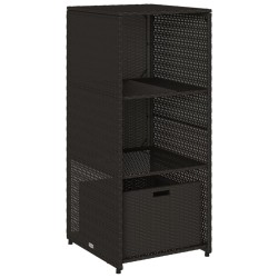 Armoire de rangement de jardin noir 50x55x115 cm résine tressée 556590556590