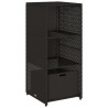 Armoire de rangement de jardin noir 50x55x115 cm résine tressée 556590556590