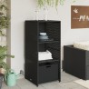 Armoire de rangement de jardin noir 50x55x115 cm résine tressée 556590556590