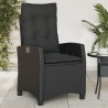 Chaises inclinables de jardin lot de 2 et coussins noir rotin 556591556591