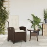 Chaise inclinable de jardin avec coussins marron résine tressée 556593556593