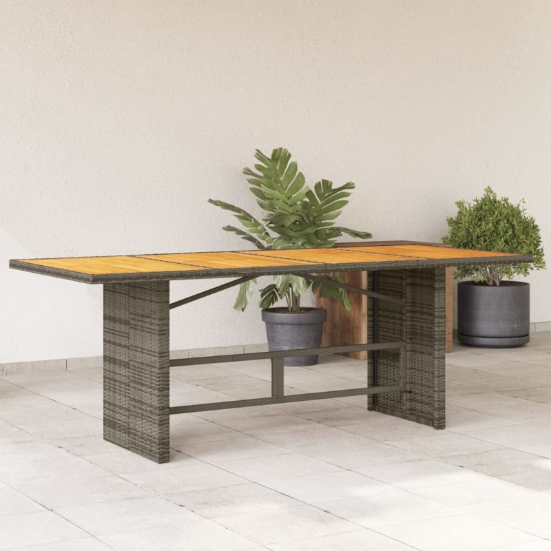 Table de jardin avec dessus en bois d'acacia gris 190x80x74 cm 556594556594