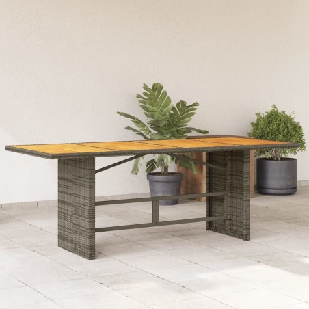 Table de jardin avec dessus en bois d'acacia gris 190x80x74 cm 556594556594