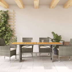 Table de jardin avec dessus en bois d'acacia gris 190x80x74 cm 556594556594