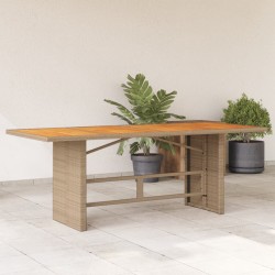 Table de jardin avec dessus en bois d'acacia beige 190x80x74 cm 556595556595