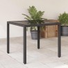 Table de jardin dessus en verre Noir 90x90x75 cm Résine tressée 556597556597