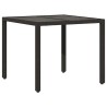 Table de jardin dessus en verre Noir 90x90x75 cm Résine tressée 556597556597
