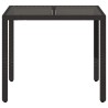 Table de jardin dessus en verre Noir 90x90x75 cm Résine tressée 556597556597