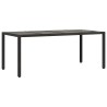 Table de jardin dessus en verre Noir 190x90x75cm Résine tressée 556599556599