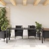 Table de jardin dessus en verre Noir 190x90x75cm Résine tressée 556599556599