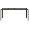 Table de jardin dessus en verre Noir 190x90x75cm Résine tressée 556599556599