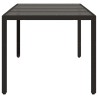 Table de jardin dessus en verre Noir 190x90x75cm Résine tressée 556599556599