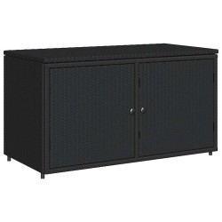 Armoire de rangement jardin noir 110x55x60,5 cm résine tressée 556600556600