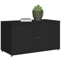 Armoire de rangement jardin noir 110x55x60,5 cm résine tressée 556600556600
