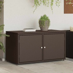 Armoire de rangement jardin marron 110x55x60,5cm résine tressée 556601556601