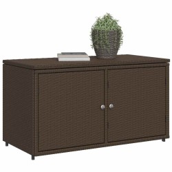 Armoire de rangement jardin marron 110x55x60,5cm résine tressée 556601556601