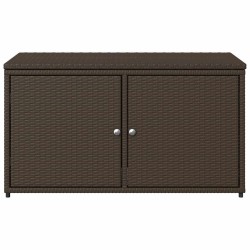 Armoire de rangement jardin marron 110x55x60,5cm résine tressée 556601556601